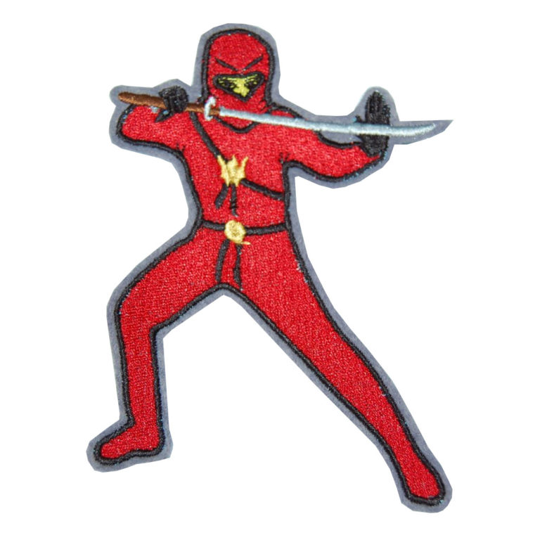 Ninja Aufnäher In Rot Stickmotiv Ninja Von Lieblingsstücke 4330